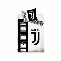 BedTex Bavlnené obliečky FC Juventus Bianco e Neri, 140 x 200 cm,  70 x 90 cm