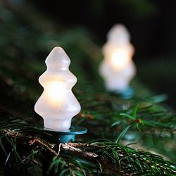 Svetelná reťaz Vianočný stromček biela, 12 žiaroviek